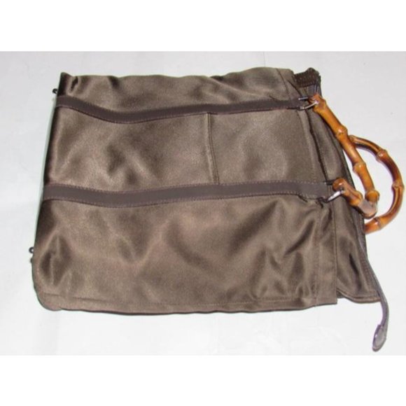 Gucci Burgundy Brown Top Handle Tote Shopper Canvas and Leather - Picture 9 of 12